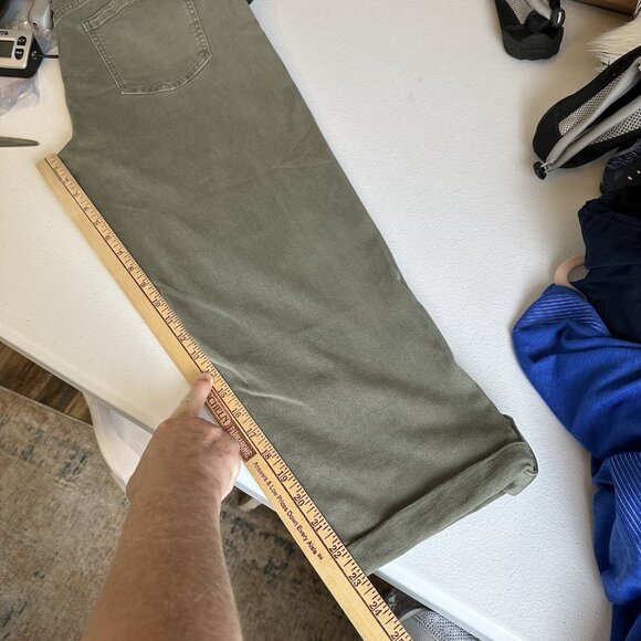 CHARLIE B Cropped Twill Pants Tab Cuff Women’s Sz 14 Moss Green C5331-188B Soft! - Picture 6 of 11